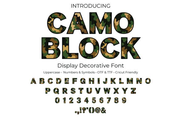 Camo Block: The Bold Camouflage Display Font for Makers