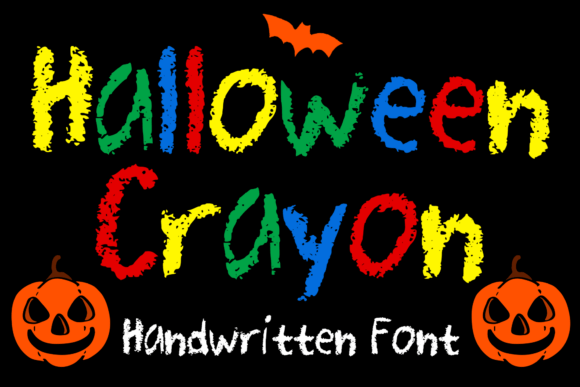 Halloween Crayon Typeface for Handmade Branding