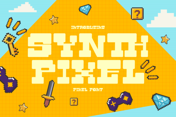 Synth Pixel Display Font for Retro Gaming and Y2K Branding